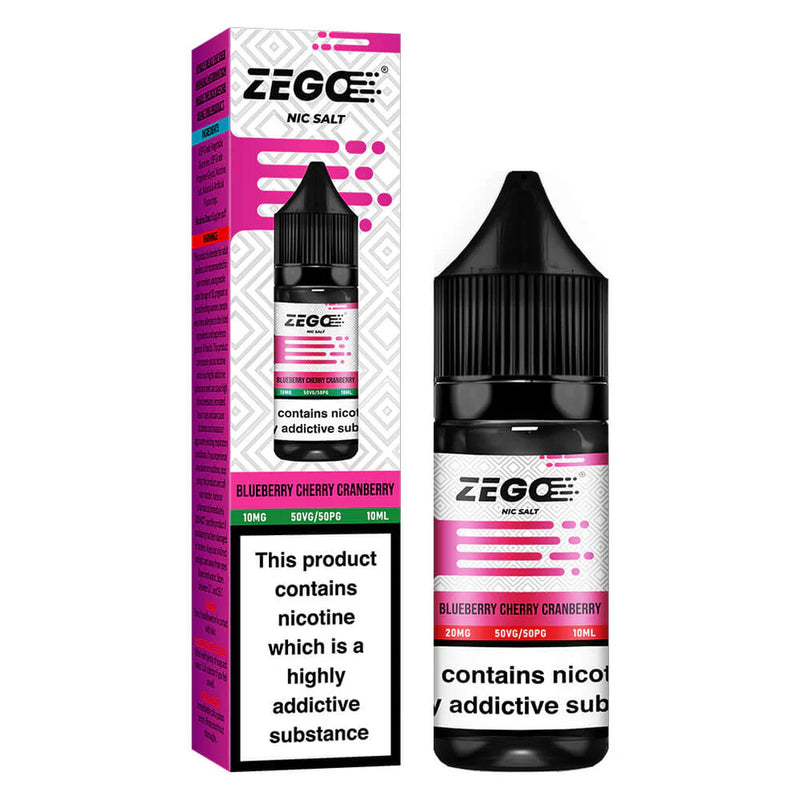 Zego Blueberry Cherry Cranberry Nic Salt Vape Juice 10ml
