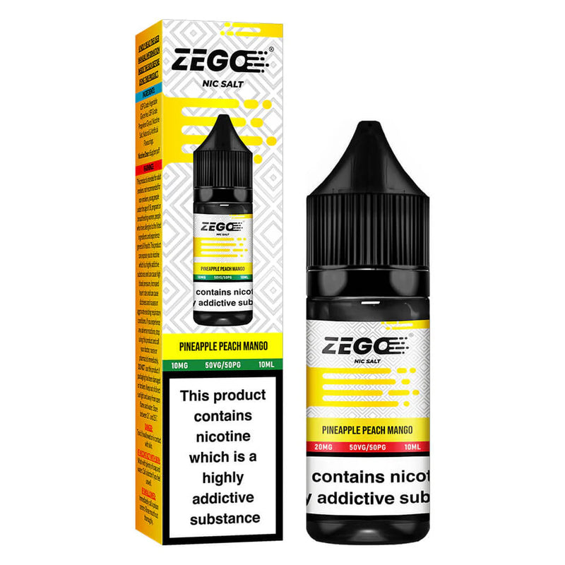 Zego Pineapple Peach Mango Nic Salt Vape Juice 10ml